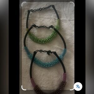 “Retro Beaded Arc” vintage Chokers